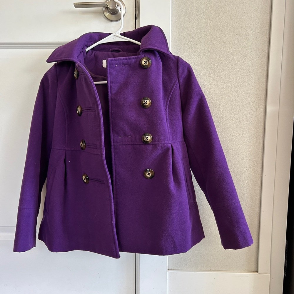 London Fog Purple Kids Pea Coat